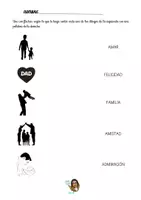 Vista previa - Hojas de trabajo - Asociamos dibujos con palabras Día del Padre - Portada