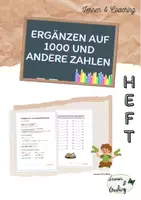 Vorschau - Arbeitsblätter - Ergänzen auf 1.000 und mehr - Deckblatt