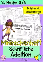 Vorschau - Arbeitsblätter - Übungsheft Schriftliche Addition (Minirechenheft) - Deckblatt