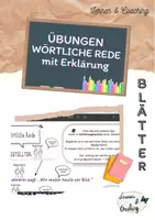 Vorschau - Arbeitsblätter - Wörtliche Rede mit Erklärungen und Übungen - Deckblatt