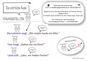 Vorschau - Arbeitsblätter - Wörtliche Rede mit Erklärungen und Übungen - Seite 2