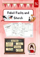 Vorschau - Arbeitsblätter - Fuchs und Storch (Fabel, Nacherzählung) - Deckblatt