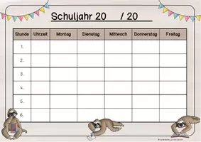 Vorschau - Anderer Materialtyp - Faultierklasse - Stundenplan (editierbar) - Seite 2