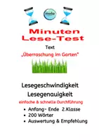 Vorschau - Unterrichtsreihen - Minuten-Lese-Test: Überraschung im Garten - Deckblatt