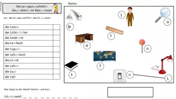 Vorschau - Arbeitsblätter - Lesespur zum L/l fünffach differenziert - Gegenstände im Klassenzimmer - Seite 2