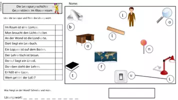 Vorschau - Arbeitsblätter - Lesespur zum L/l fünffach differenziert - Gegenstände im Klassenzimmer - Seite 3