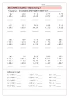 Vorschau - Arbeitsblätter - Schriftliche Addition 1 (ZR 1000) inkl. LÖSUNGEN - Deckblatt
