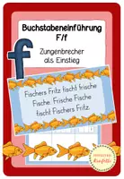 Vorschau - Präsentationen/Tafelbilder - Buchstabeneinführung F/f - Zungenbrecher - Deckblatt