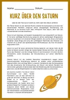 Vorschau - Arbeitsblätter - Saturn: Ein Leitfaden für Kinder zur Astronomie und Planetenforschung - Seite 1