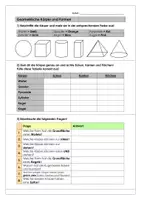 Vorschau - Arbeitsblätter - Geometrische Körper (Ecken, Kanten, Flächen) inkl. LÖSUNGEN - Deckblatt