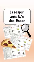 Vorschau - Arbeitsblätter - Das Essen - Lesespur zum E/e fünffach differenziert - Deckblatt