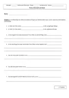 Vorschau - Test - Lernkontrolle für Klasse 8 (Thema: Markt und Wirtschaft - Politik und Wirtschaft - WORD-Datei und PDF) mit Selbsteinschätzungsbogen - Seite 1