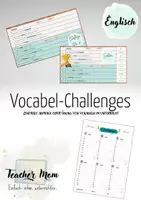 Vorschau - Arbeitsblätter - Vokabelchallenges/Vokabeltests Englischunterricht Klasse 5 - Deckblatt