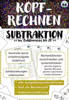 Vorschau - Arbeitsblätter - Kopfrechnen - Subtraktion | Zahlenraum bis 20 - Deckblatt