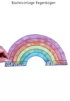 Vorschau - Mal- und Bastelvorlagen - Regenbogen - Verliebte Zahlen - Bastelvorlage Addition bis 10 - Seite 1