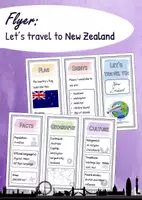 Vorschau - Arbeitsblätter - Flyer - Let's travel to New Zealand - Deckblatt