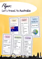 Vorschau - Arbeitsblätter - Flyer - Let's travel to Australia - Deckblatt