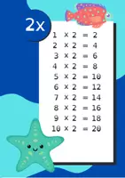 Aperçu - Fiches - Les tables de multiplication de 1 à 10 - Vie marine - Page 2