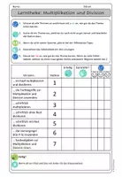 Vorschau - Arbeitsblätter - Lerntheke Multiplikation und Division - Seite 1