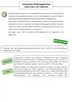 Vorschau - Arbeitsblätter - Vegetarische und vegane Ernährung - Deckblatt