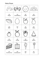 Vista previa - Refuerzo / NEE / Materiales de apoyo - Inglés y Aléman - tarjetas con imagénes - oruga muy hambrienta - Flashcards English: hungry caterpillar - Deutsch: Raupe Nimmersatt (book by Eric Carle) - página 1