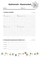 Vorschau - Arbeitsblätter - Klasse 4 - Klassenarbeit - schriftliche Division mit Rest, Teiler, Vielfache, Teilbarkeit - Deckblatt