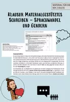 Vorschau - Klassenarbeiten - Klausur Materialgestütztes Schreiben zum Thema Gendern (GK) - Deckblatt