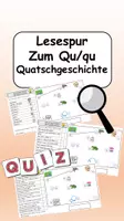 Vorschau - Arbeitsblätter - Die Quatschgeschichte - Lesespur zum Q/q fünffach differenziert - Deckblatt