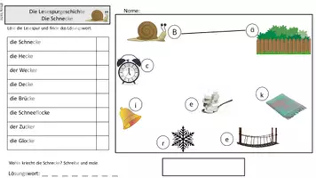 Vorschau - Arbeitsblätter - Die Schnecke - Lesespur ck fünffach differenziert - Seite 2