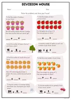 Aperçu - Feuilles d'exercices - Division House Worksheet | English Math - Page 1