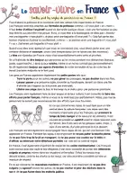 Aperçu - Feuilles d'exercices - FLE B1 - Le savoir-vivre en France - Texte et questions - Page de couverture