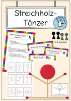 Vorschau - Stationenlernen - Streichholz-Tänzer: Freiarbeit und Spiele für Klasse 1/2 - Deckblatt