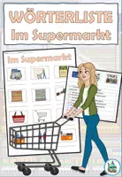 Vorschau - Arbeitsblätter - Wörterliste "Im Supermarkt" Thema Einkaufen - DaZ / DaF / Deutsch - Deckblatt