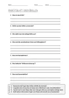 Vorschau - Arbeitsblätter - AB mit Fragen zum Thema "Brillen" + Lösungsblatt - Deckblatt
