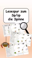 Vorschau - Arbeitsblätter - Die Spinne Spuki - Lesespur sp fünffach differenziert - Deckblatt