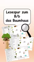 Vorschau - Arbeitsblätter - Das Baumhaus - Lesespur B/b fünffach differenziert - Deckblatt