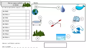 Vorschau - Arbeitsblätter - Im Wald - Lesespur W/w fünffach differenziert - Seite 3