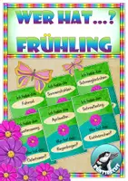 Vorschau - Stationenlernen - Jahreszeiten - Frühling - Lesespiel : Ich habe .... - Wer hat ...? - Deckblatt