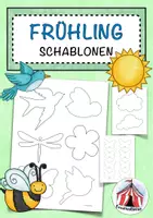 Vorschau - Mal- und Bastelvorlagen - Frühling – Bastelschablonen – Deko für Tür, Fenster oder Wand - Deckblatt