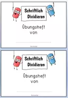Vorschau - Arbeitsblätter - Schriftlich Dividieren Übungsheft mit Lösungen / Mathe - Deckblatt