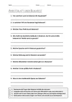 Vorschau - Arbeitsblätter - AB mit Fragen zum Thema "Bukarest" + Lösungsblatt - Deckblatt