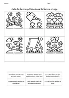 Aperçu - Feuilles d'exercices - La bonne phrase sous la bonne image printemps - Page 1