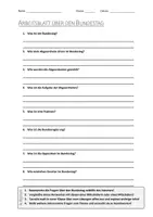 Vorschau - Arbeitsblätter - AB mit Fragen zum Thema "Bundestag" + Lösungsblatt + Infografik - Deckblatt