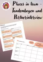 Vorschau - Arbeitsblätter - Places in town - Tandembogen + Partnerinterview (differenziert) - Deckblatt