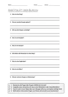 Vorschau - Arbeitsblätter - AB mit Fragen zum Thema "Burgen" + Lösungsblatt + Infografik - Deckblatt