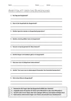 Vorschau - Arbeitsblätter - AB mit Fragen zum Thema "Burgenland" + Lösungsblatt + Infografik - Deckblatt
