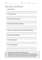 Vorschau - Arbeitsblätter - AB mit Fragen zum Thema "Bürger" + Lösungsblatt - Deckblatt