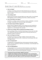 Vorschau - Arbeitsblätter - AB mit Fragen zum Thema "Bürger" + Lösungsblatt - Seite 1
