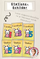Vorschau - Präsentationen/Tafelbilder - Stationsschilder Ostern | Classroom Management - Deckblatt