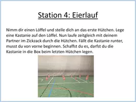 Vorschau - Stationenlernen - Bewegungsparcours Abenteuerspielplatz Bewegungsstationen Steinzeit - Deckblatt